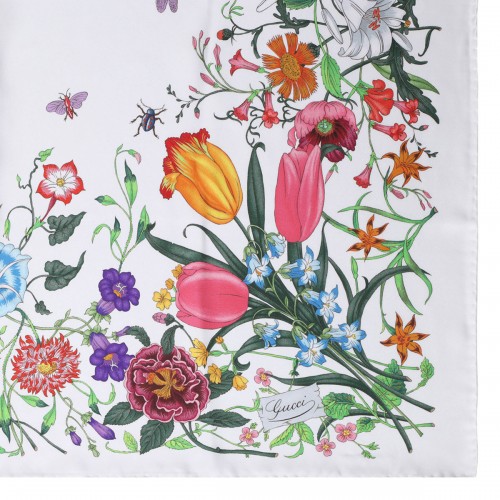 Flora silk twill scarf 2