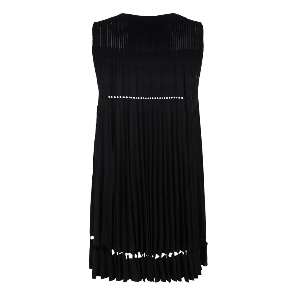 Pleated knit mini dress