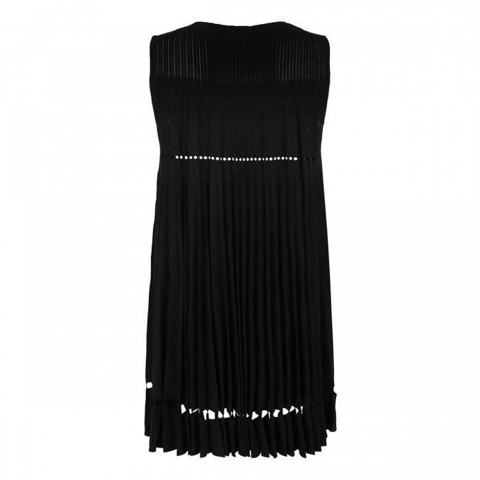 Pleated knit mini dress