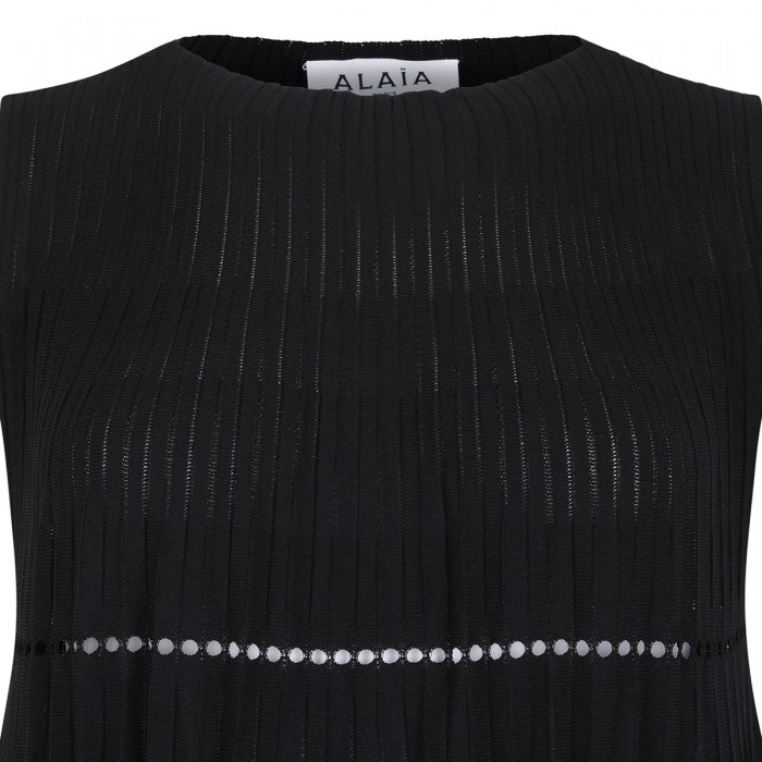 Pleated knit mini dress