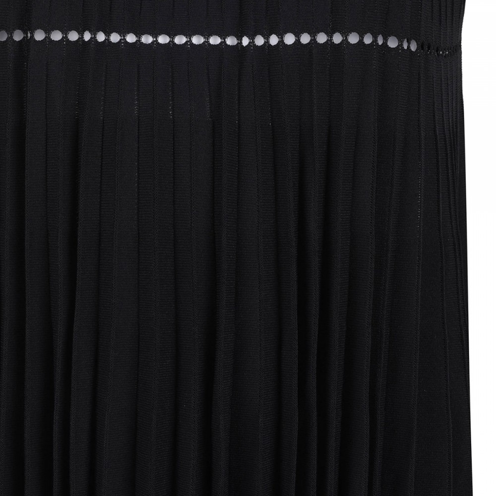 Pleated knit mini dress