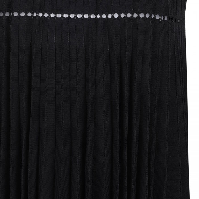 Pleated knit mini dress