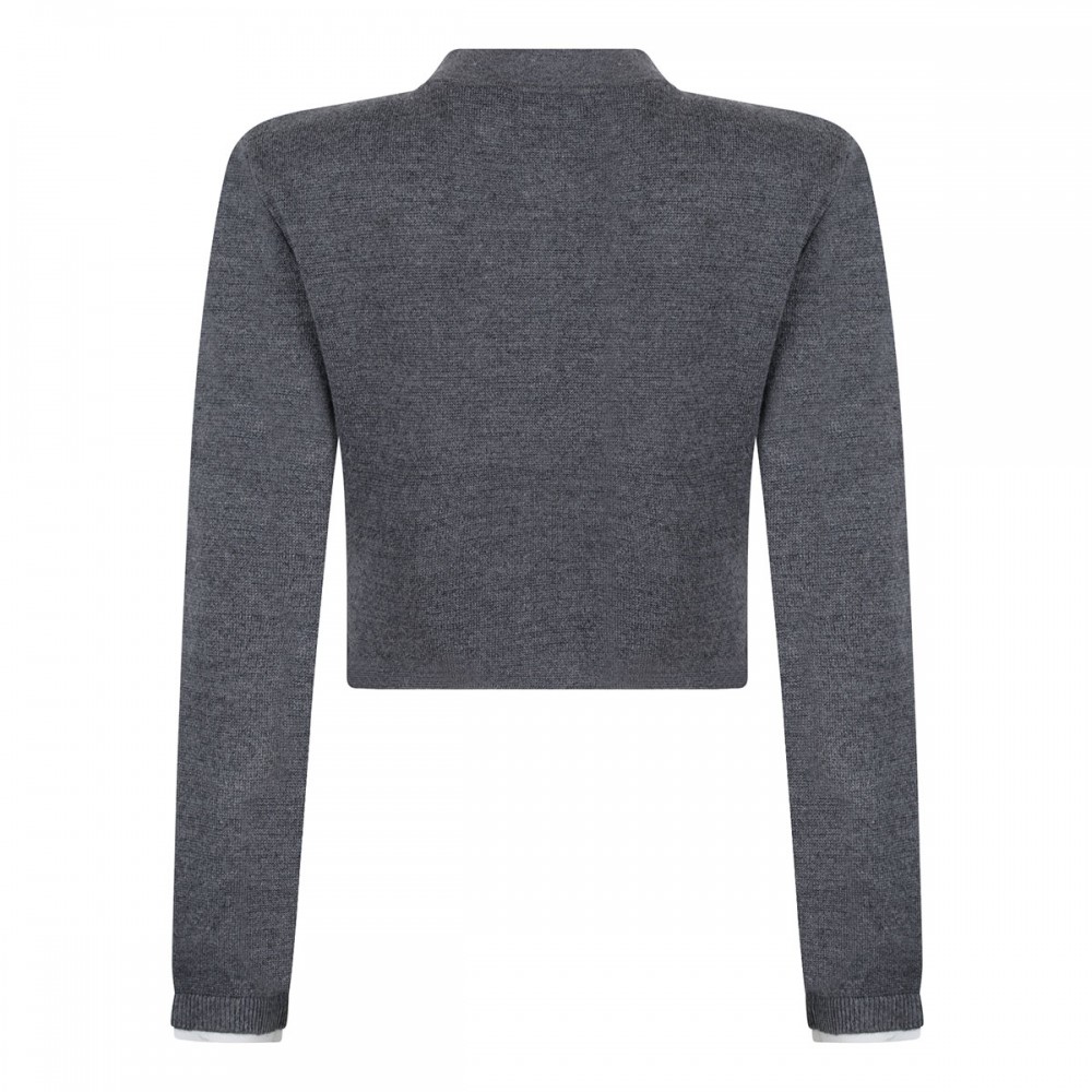 Gray crochet flower cardigan