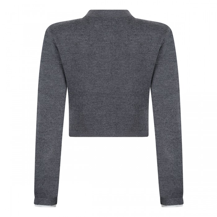 Gray crochet flower cardigan