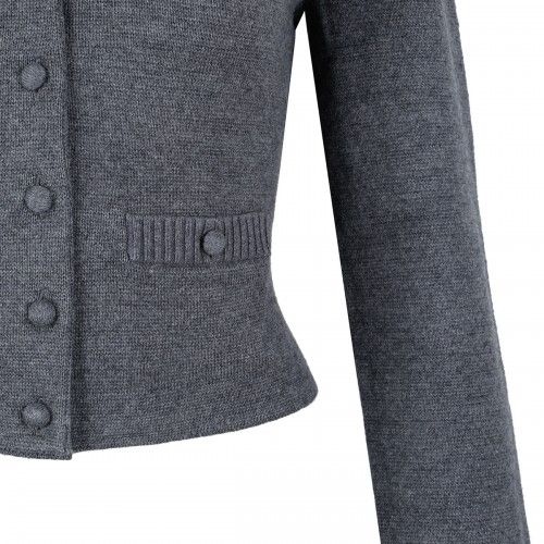 Gray crochet flower cardigan 2