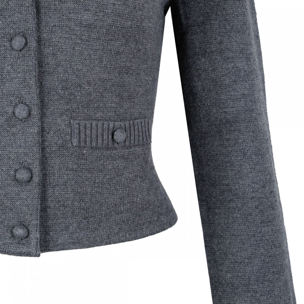 Gray crochet flower cardigan