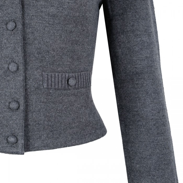 Gray crochet flower cardigan