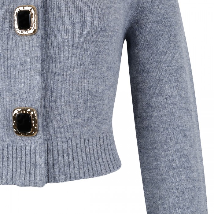 Gray wool cardigan