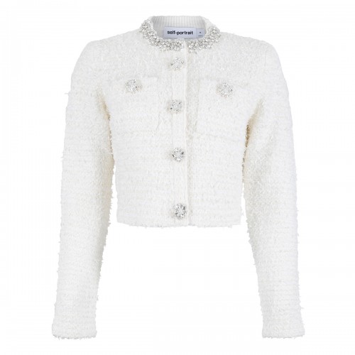 Cream textured knit cardigan