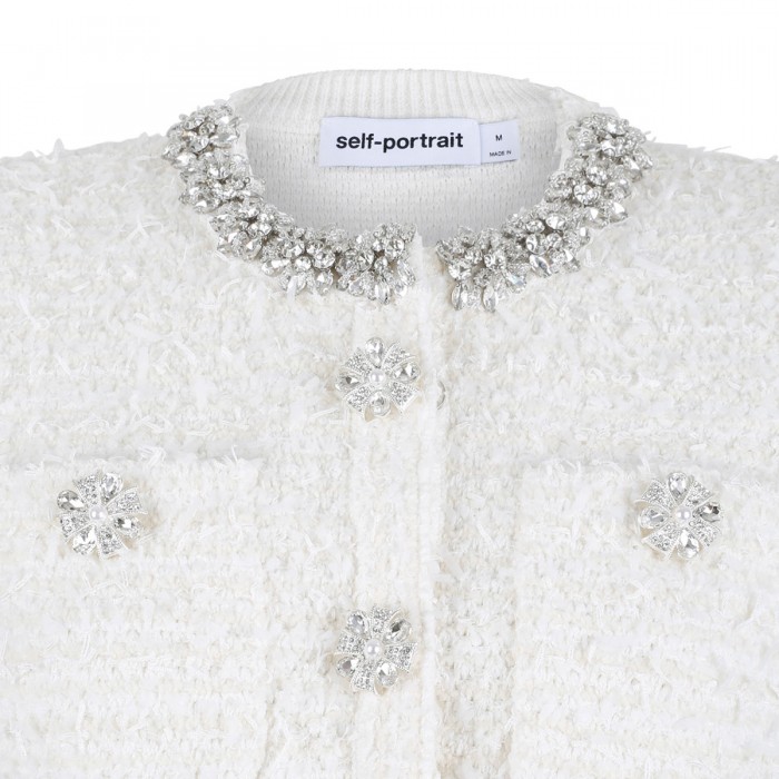 Cream textured knit cardigan