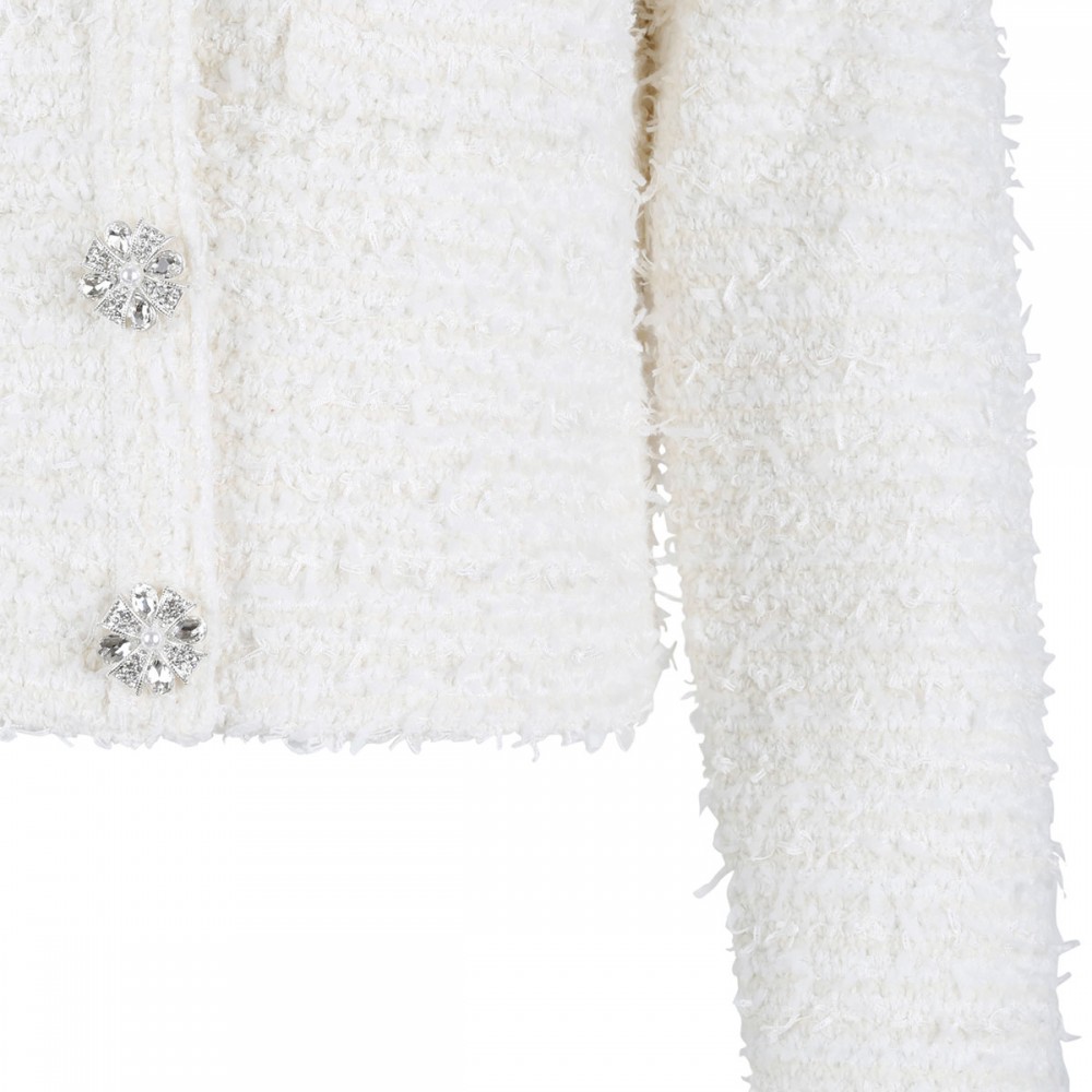 Cream textured knit cardigan