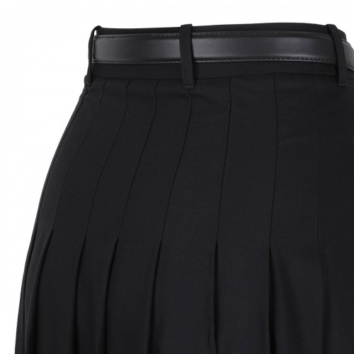Black pleated twill maxi skirt 2