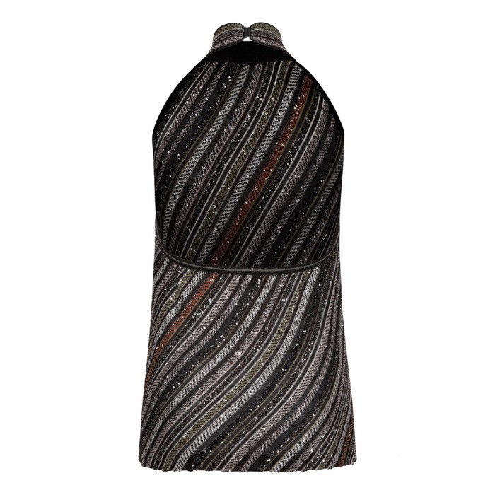 Herringbone halter-neck top