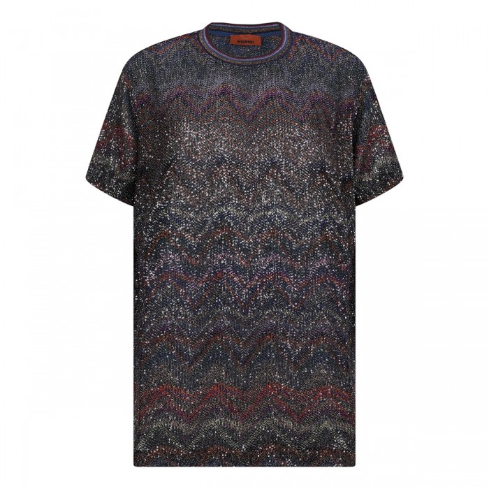 Zigzag and sequins T-shirt
