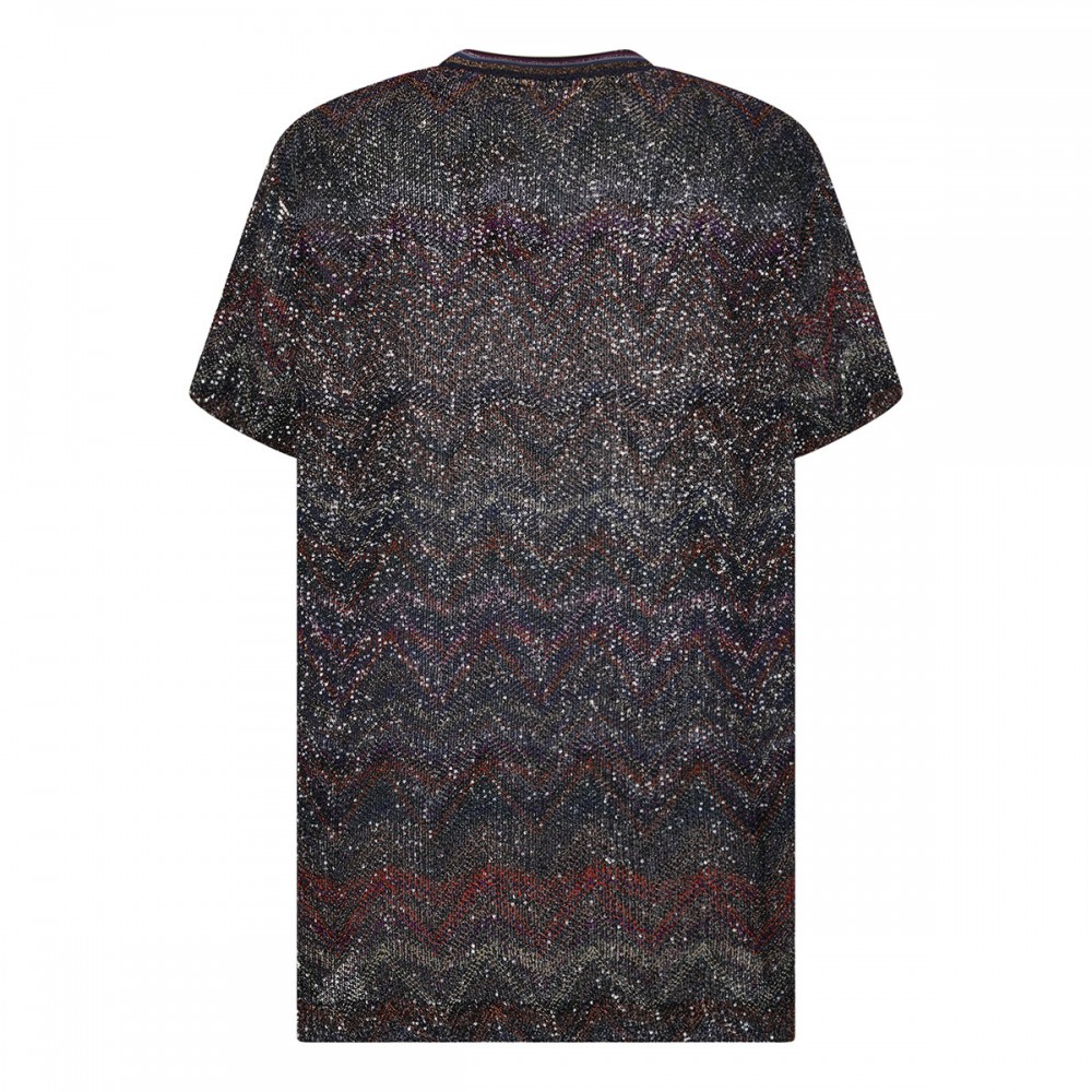 Zigzag and sequins T-shirt