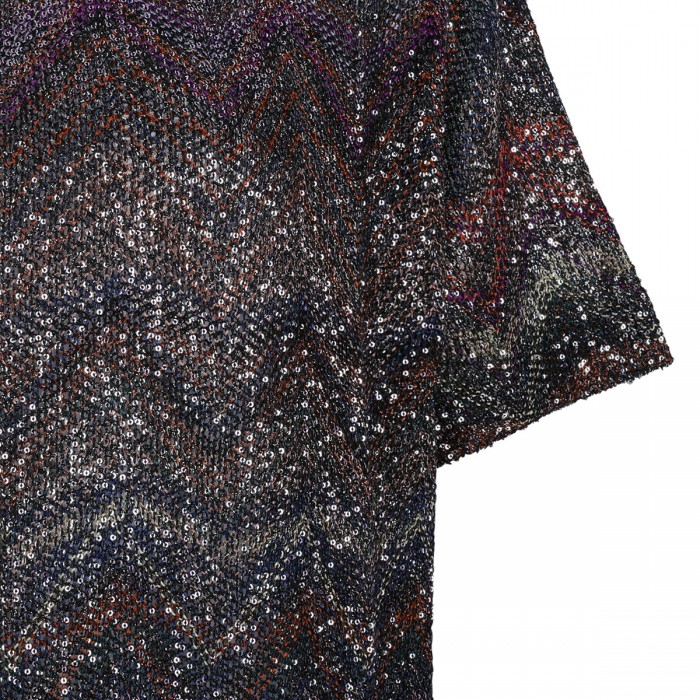 Zigzag and sequins T-shirt