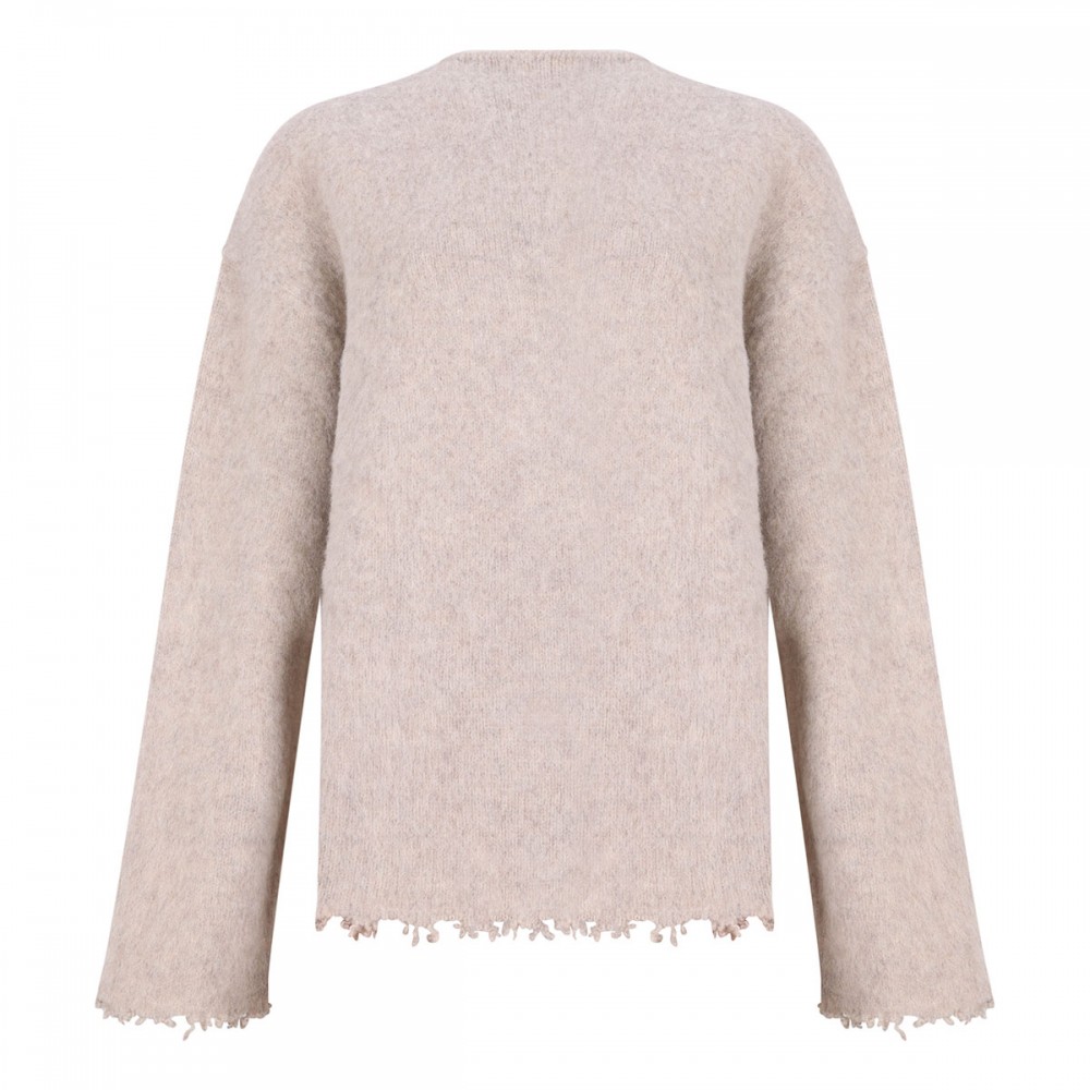 Wool blend boat-neck sweater