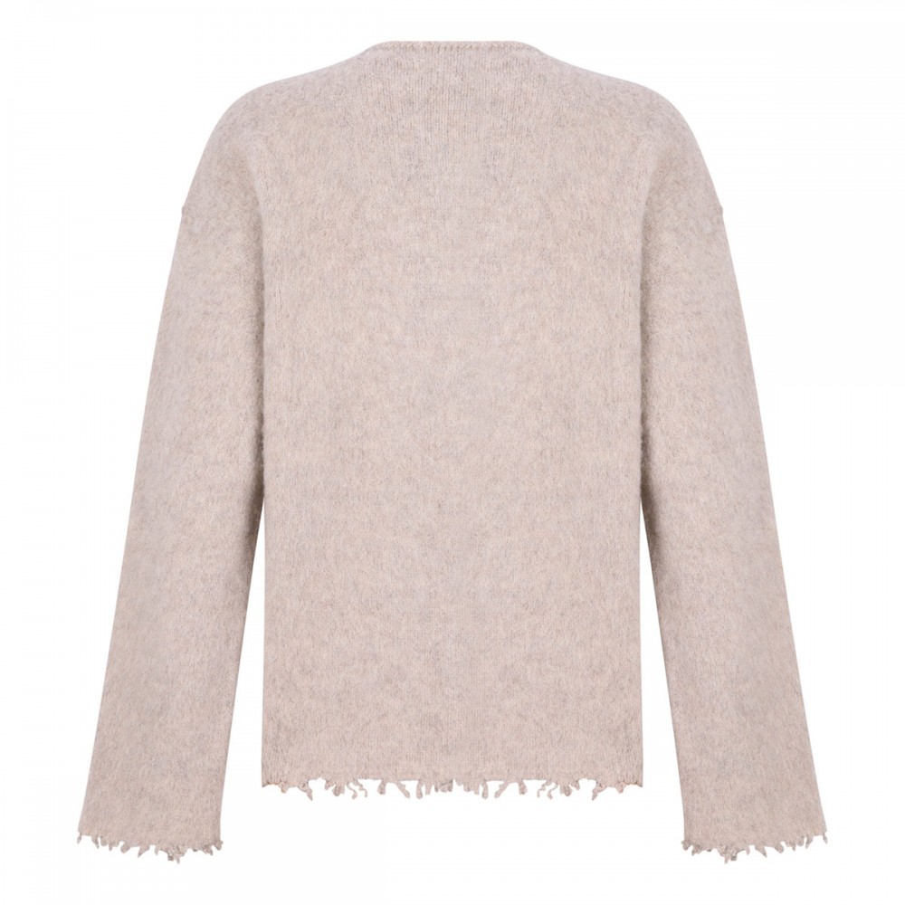 Wool blend boat-neck sweater