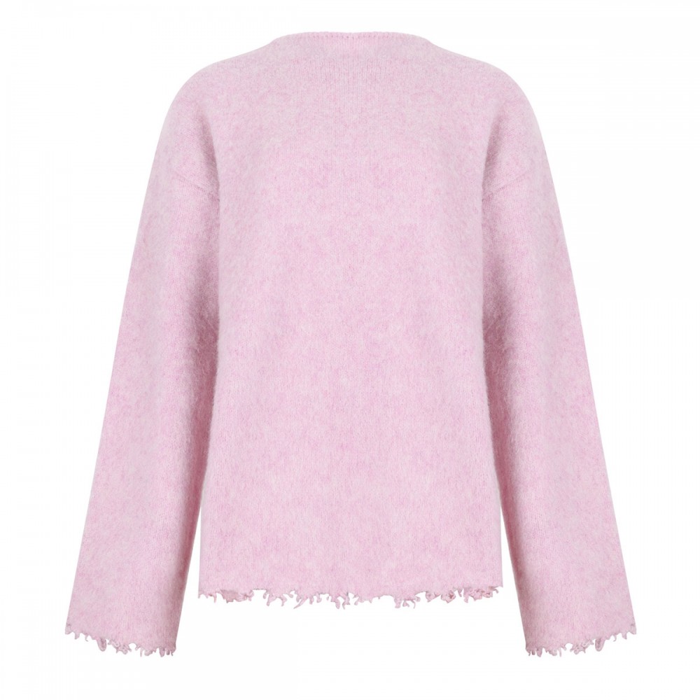 Wool blend boat-neck sweater