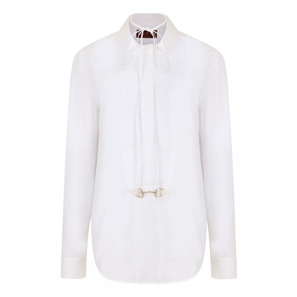 Poplin shirt with horsebit