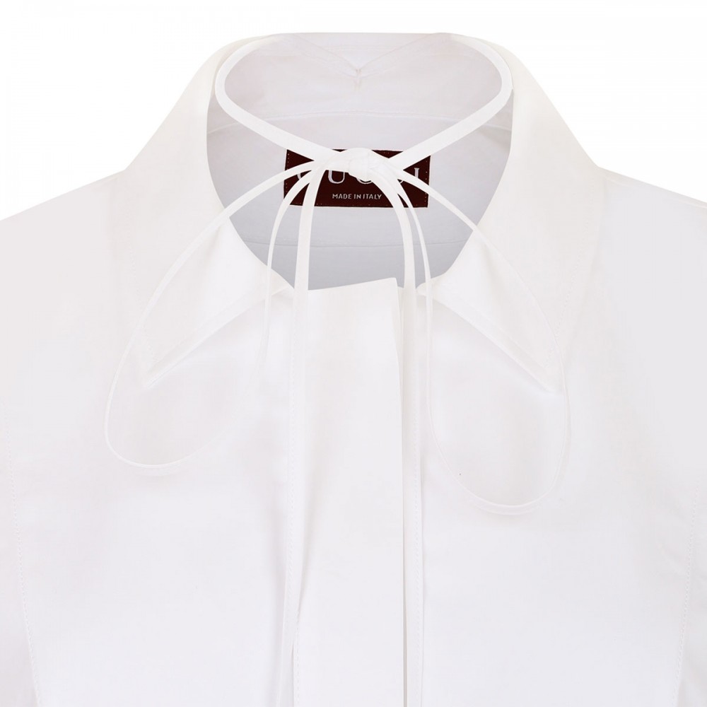 Poplin shirt with horsebit