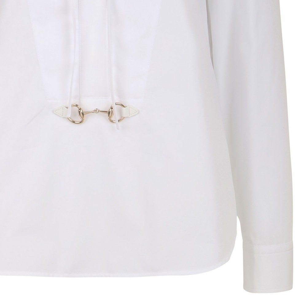 Poplin shirt with horsebit