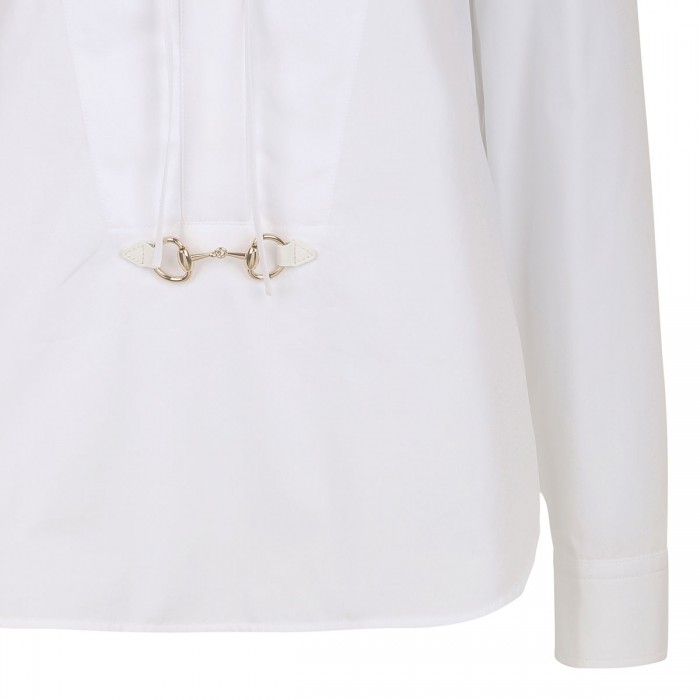 Poplin shirt with horsebit