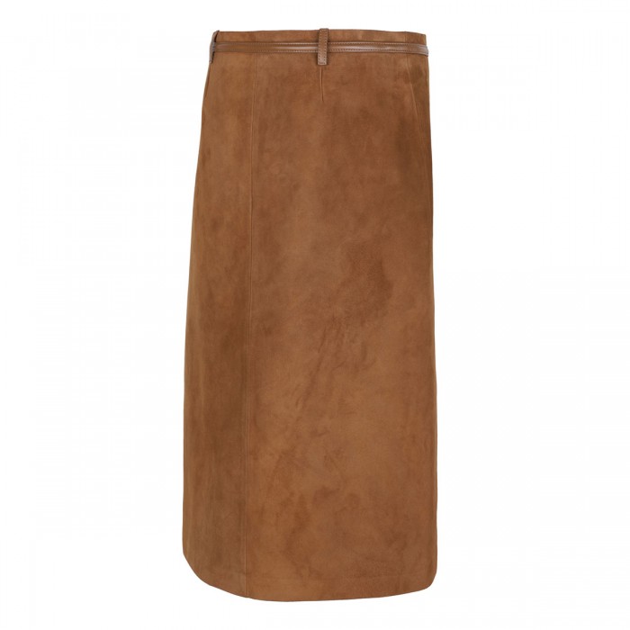 Horsebit suede skirt
