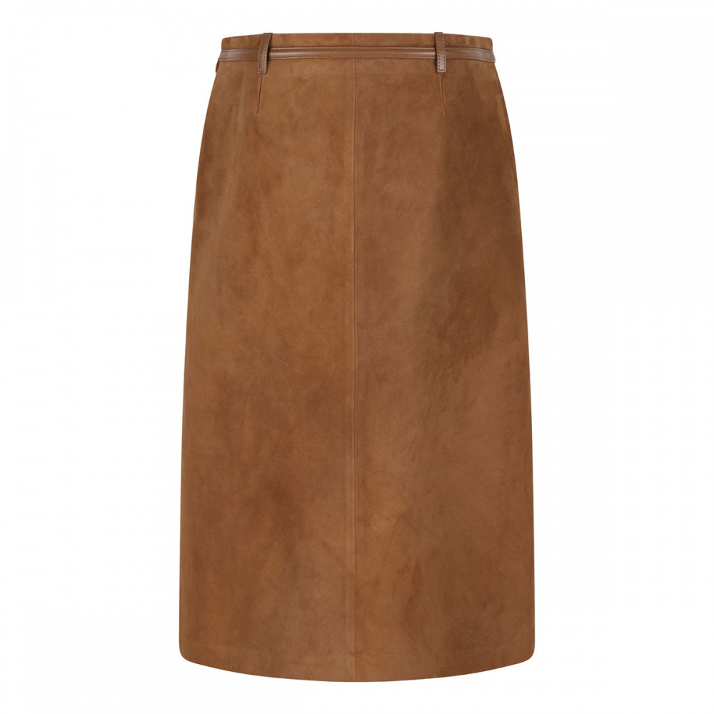 Horsebit suede skirt