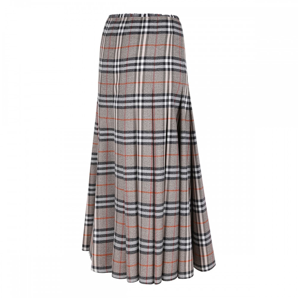 Check wool midi kilt