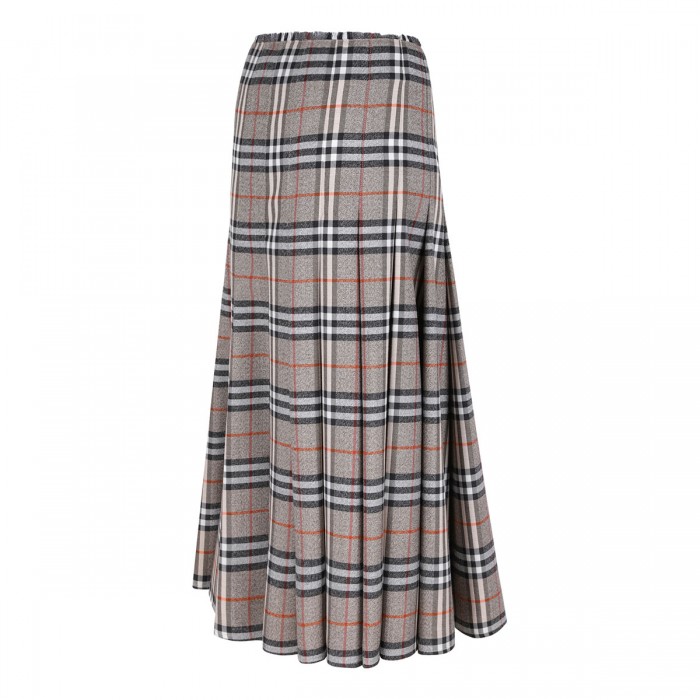 Check wool midi kilt