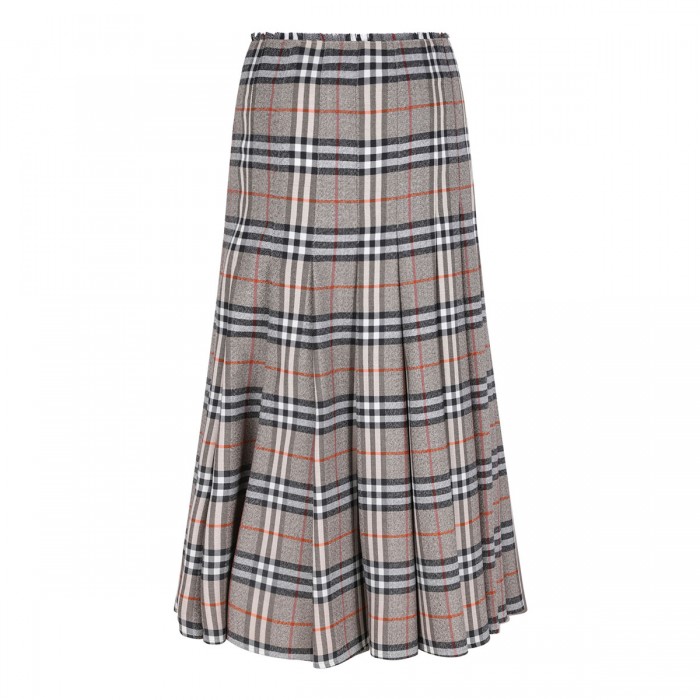 Check wool midi kilt