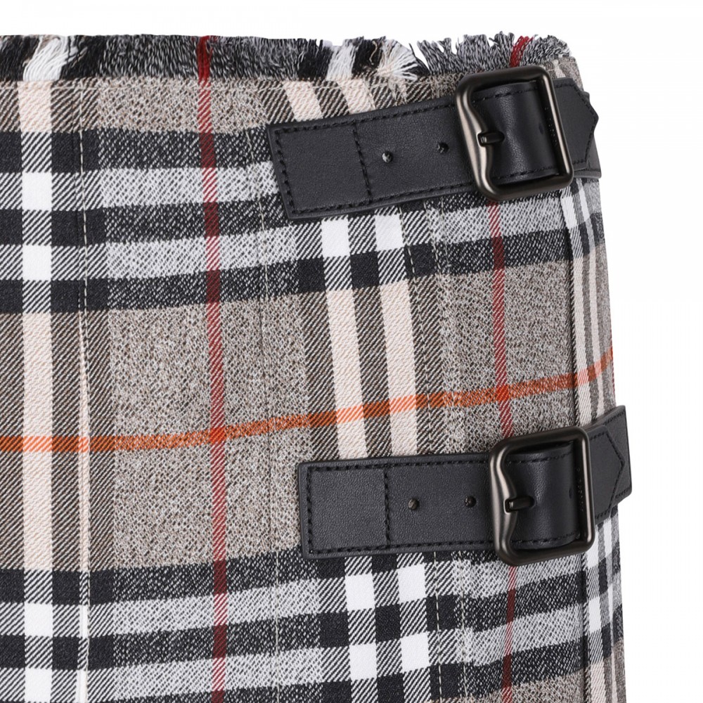Check wool midi kilt