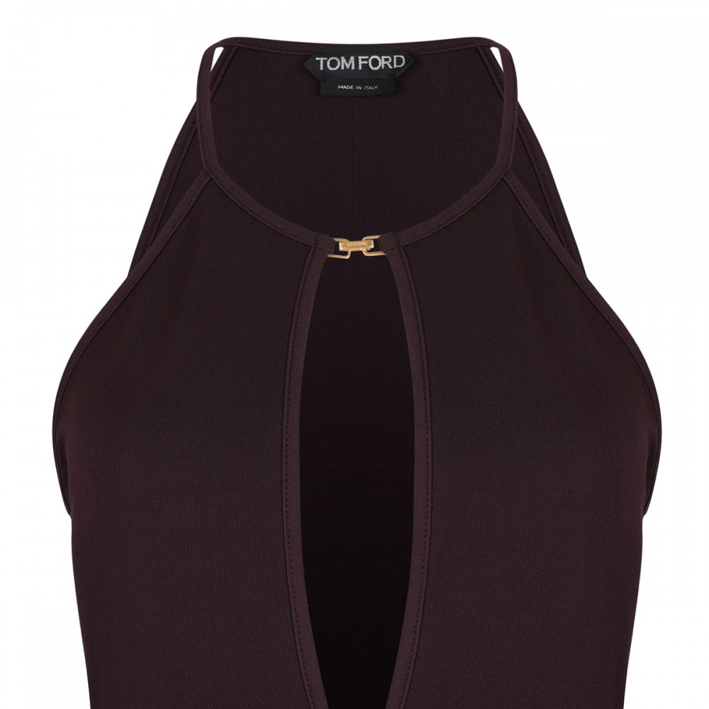 Plum hue evening dress