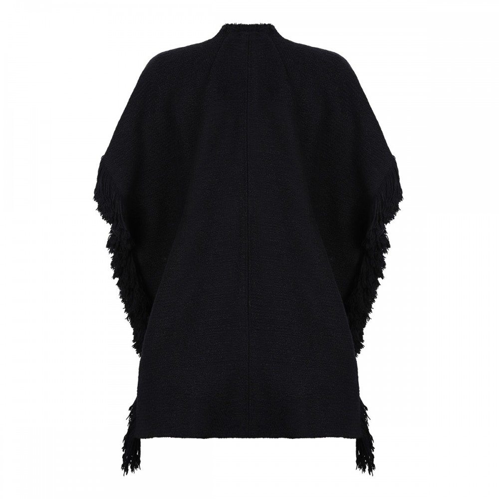 Greya fringed cape coat