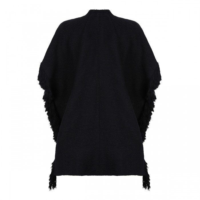 Greya fringed cape coat