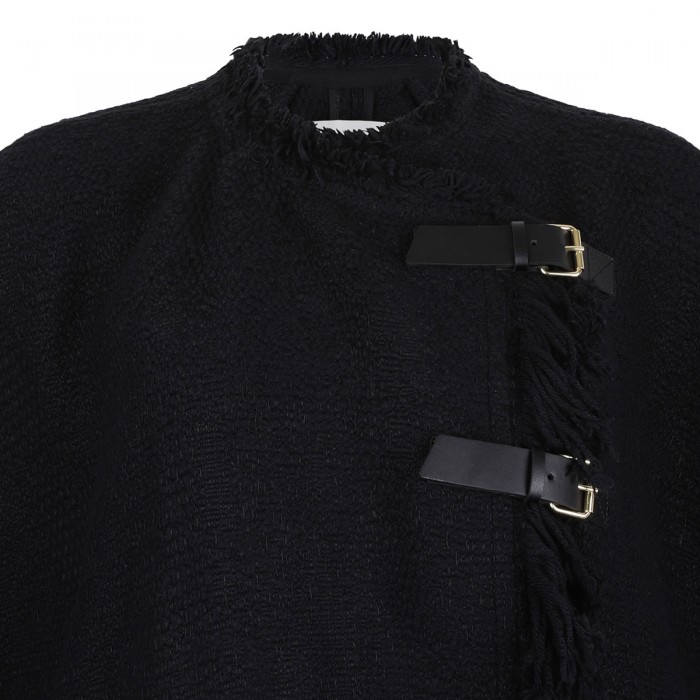 Greya fringed cape coat