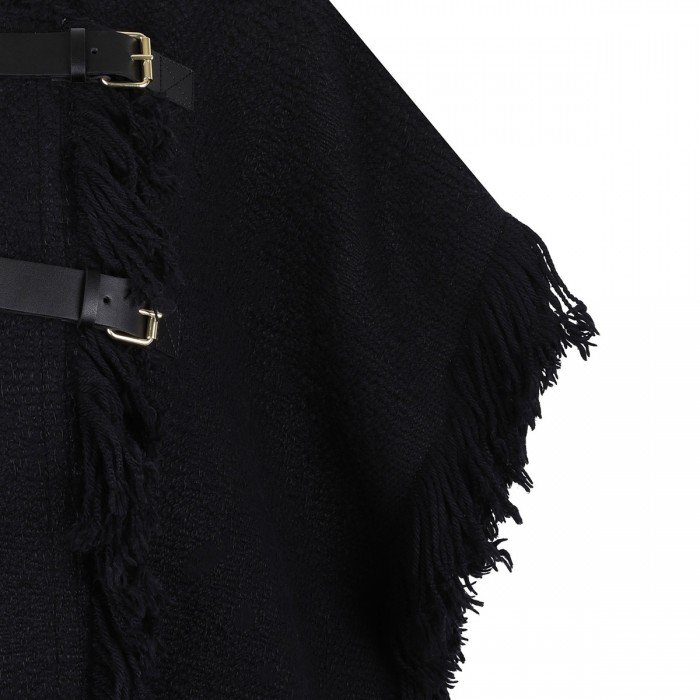 Greya fringed cape coat