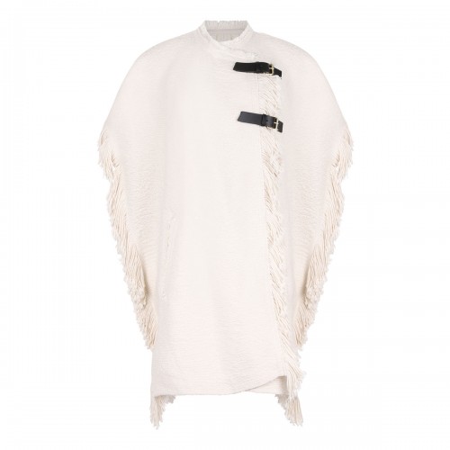 Greya fringed cape coat