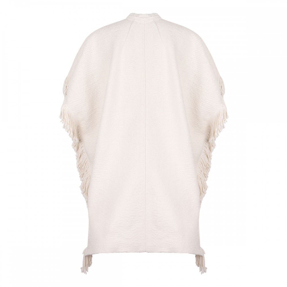 Greya fringed cape coat