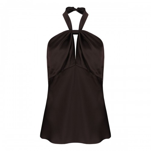 Deep brown halterneck top