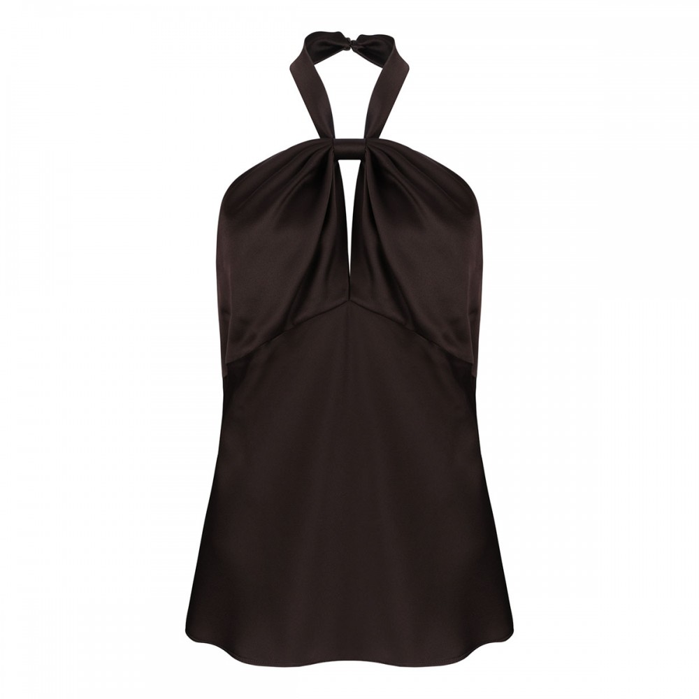 Deep brown halterneck top