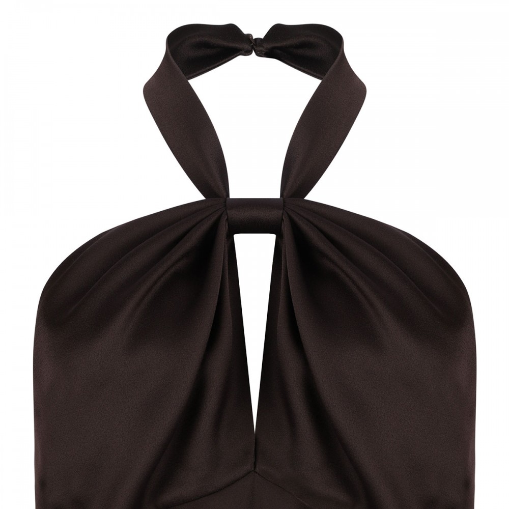 Deep brown halterneck top