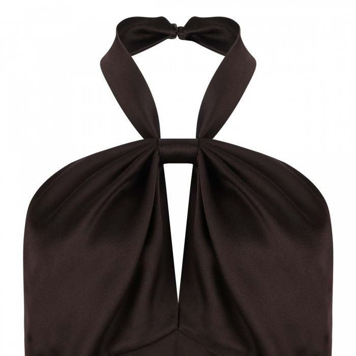 Deep brown halterneck top