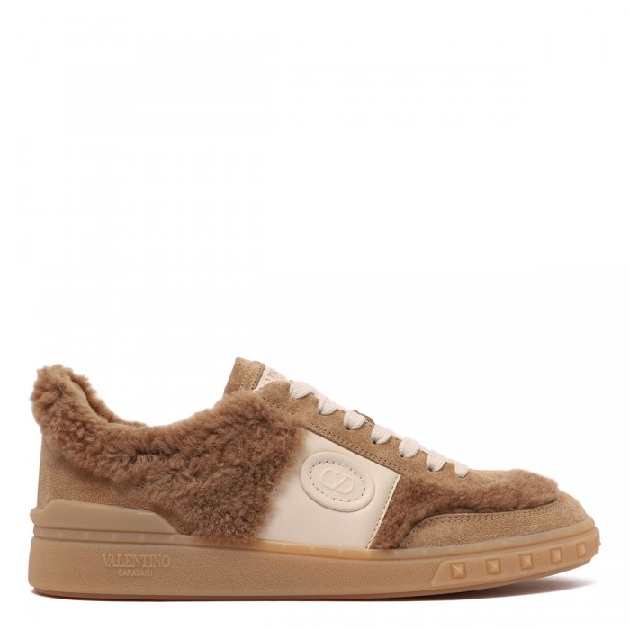 Upvillage shearling-effect sneakers