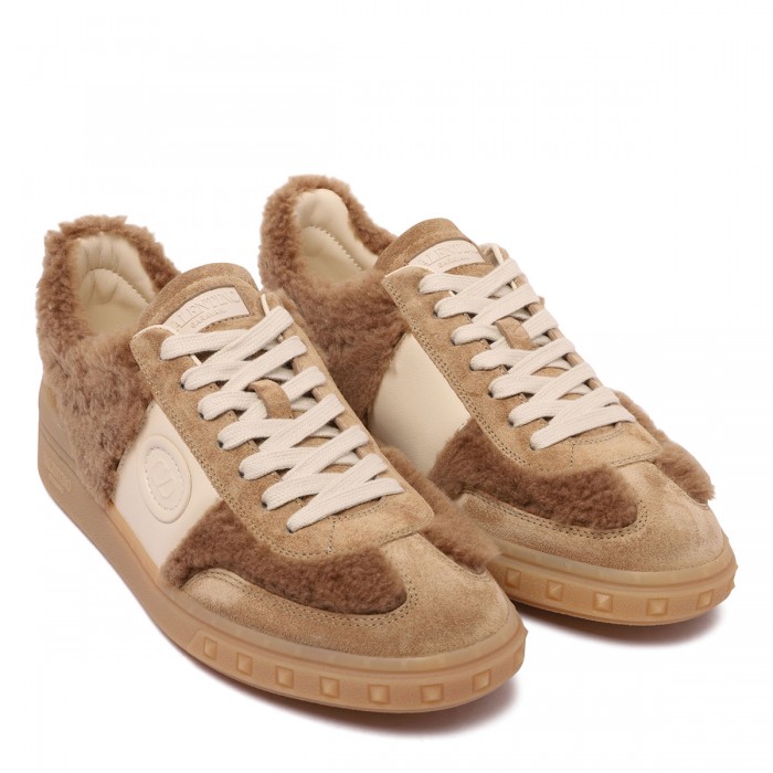 Upvillage shearling-effect sneakers