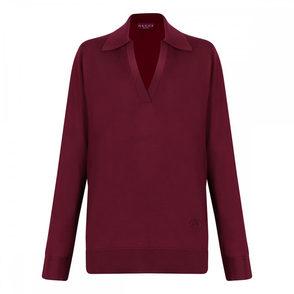 Fine wool polo top