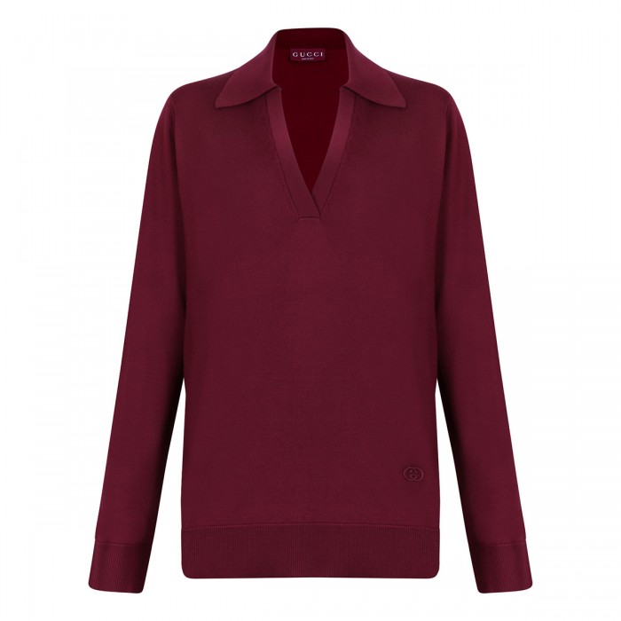 Fine wool polo top