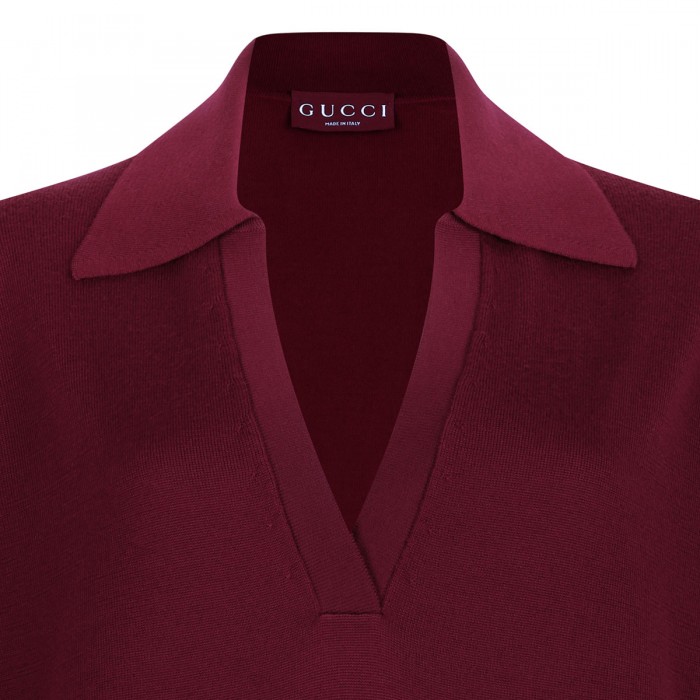 Fine wool polo top