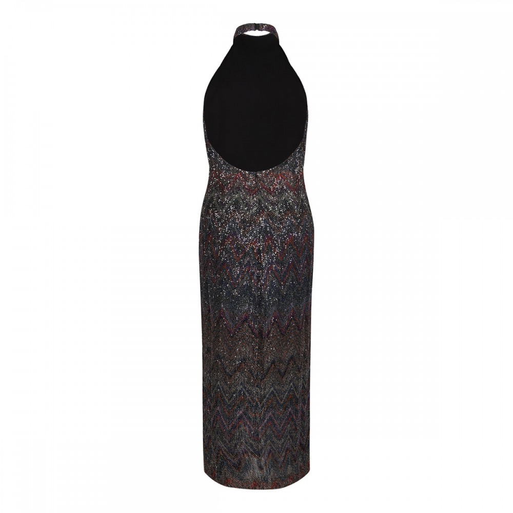 Herringbone stripe knit dress